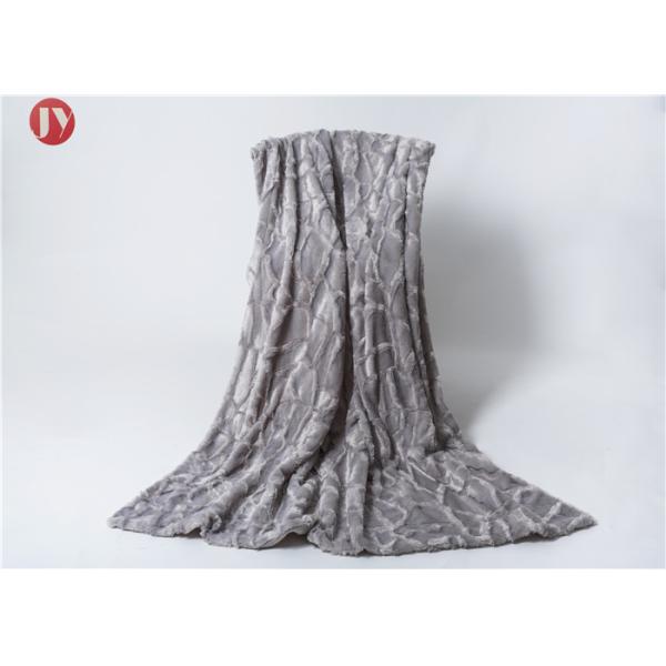 Luxury Gray Stone Embossed Plush Fur Blanket Animal Fur Winter Harmless Super Soft
