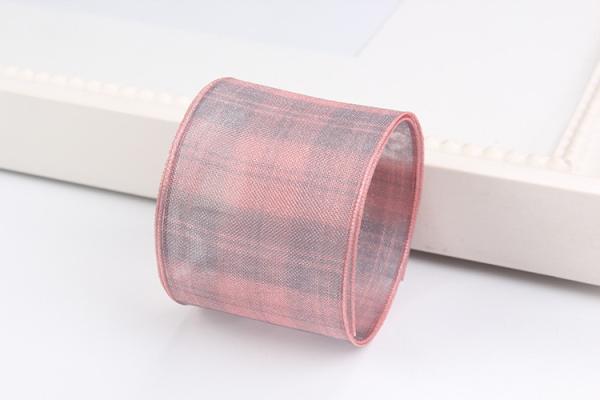 6mm-38mm Plaid Polyester Organza Ribbon for Flower Chocolate Gift Packing
