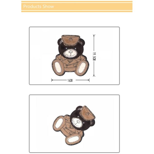 Cute bear towel embroidery patches iron sew on kids clothes#L30020