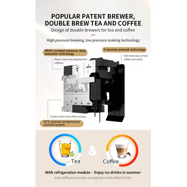 220ВАК Автоматический чайный кофейный автомат с морозильной машиной