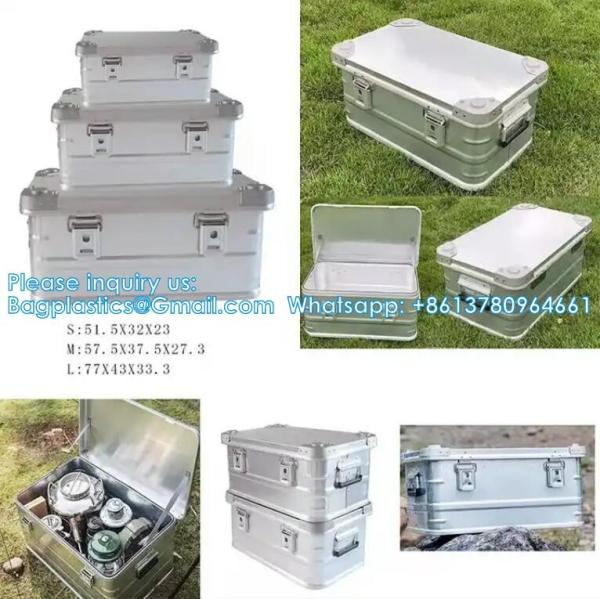 Aluminum Alloy Car Storage Box Camping Equipment Travel Vehicle Mounted Container Large Capacity Storage Box Case