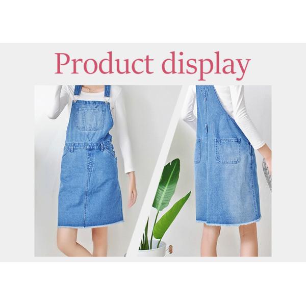 Customized Fade Proof Ladies Ripped Denim Dress Sleeveless For Spring