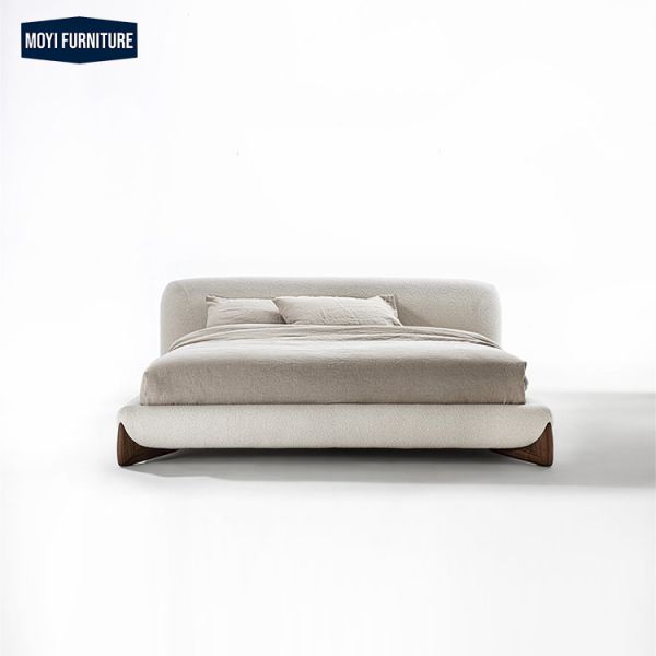 Fabric Upholstered Modern Double Luxury Frames Italian Kingsize Nordic Frame Soft Queen Size Bed Featuring Simple Design