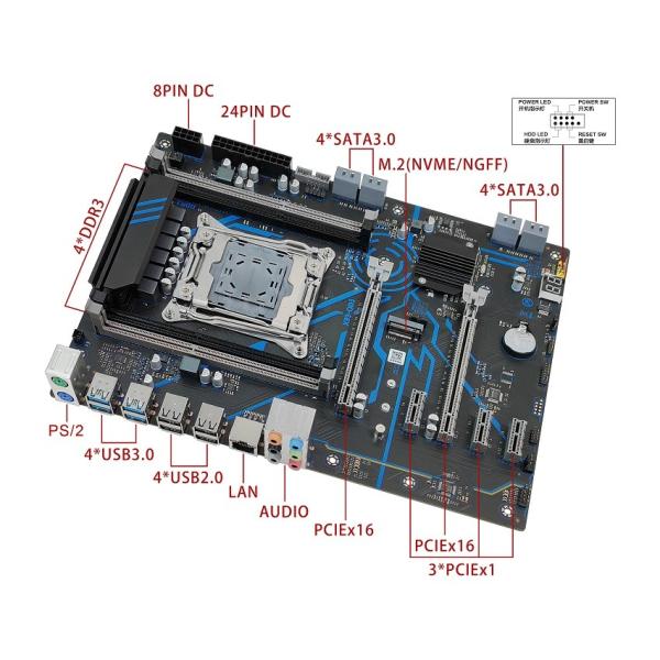 X99 QD3 ゲームPC マザーボード LGA2011 v3 v4 C612 インテルチップセット メインボード