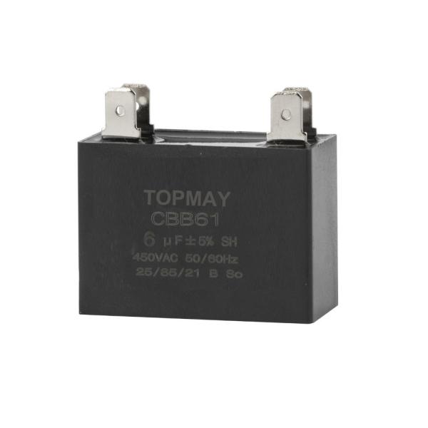 CBB61 AC Film Capacitor Metallized Polypropylene 6uF 450VAC Motor Fan Capacitor