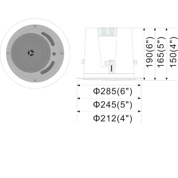 CL-304CS Commercial 4 pulgadas altavoz de techo coaxial sistema de audio pasivo para uso al aire libre hecho de plástico neodimio