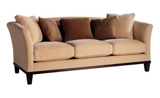 Leisure Khaki Fabric Vintage Sofa Wood Frame For Living Room 3 Seater