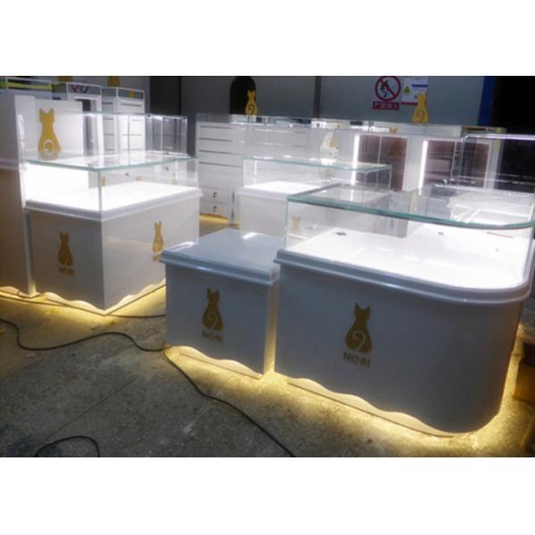 Boutique au détail Musée Casse d'affichage Couleur blanche brillante haute 12V Puissance de sortie