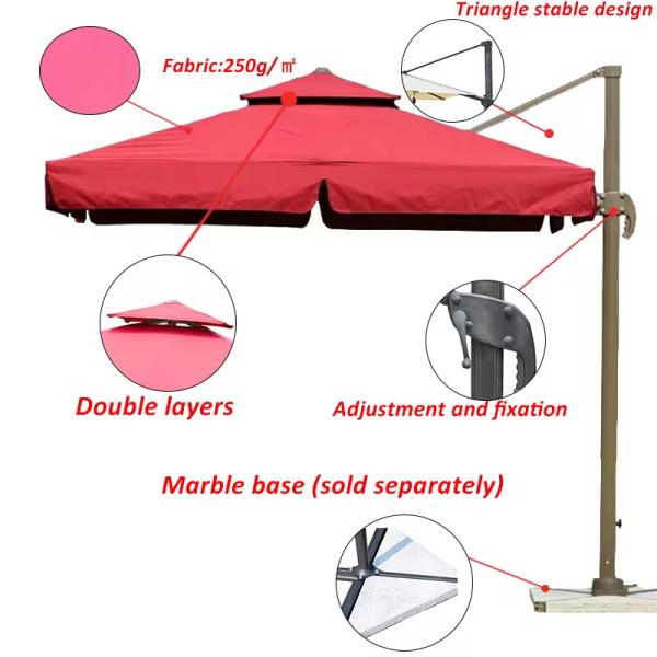 Aluminum Frame Outdoor Sunshade Furniture Umbrella for Outdoor Protection