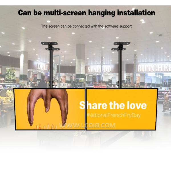 Правый угол 43 дюймовый стенный и потолочный монтаж Ресторан Android Wifi Digital Signage