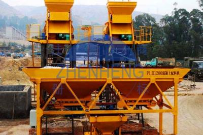 HZS75 75 M3/H Concrete Batching And Mixing Plant With PLD2400 Baching Machinery