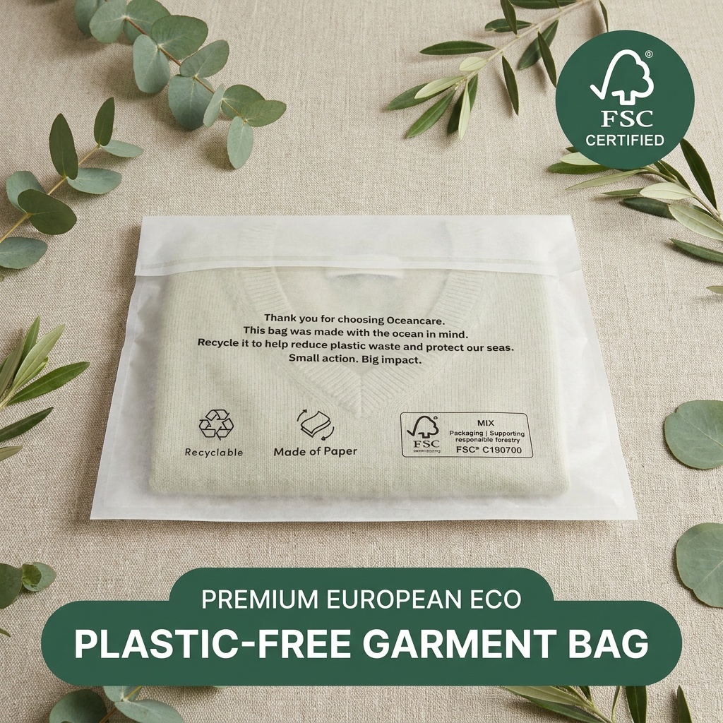 Biodegradable Eco-Friendly Glassine Envelope for Apparel Sustainable Clothing Packaging Garment Pouch for Certified Recyclable