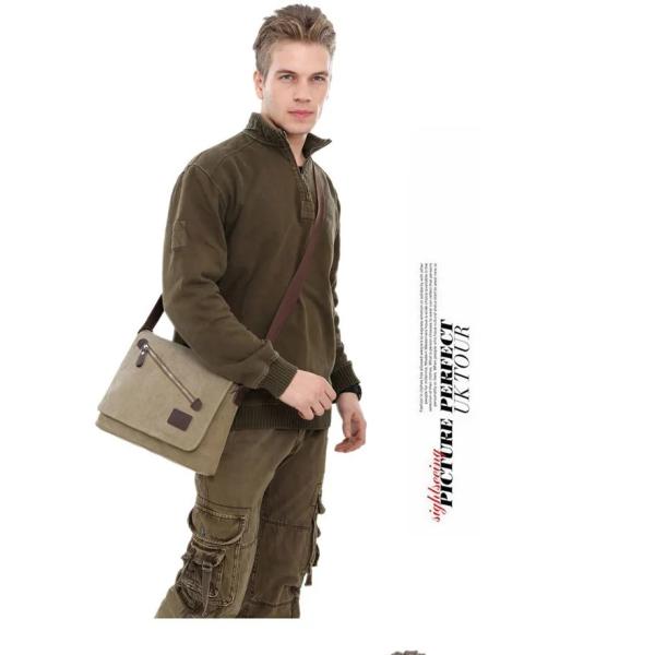 Custom Business Men's Crossbody Shoulder Washable Canvas Messenger Bag For Men