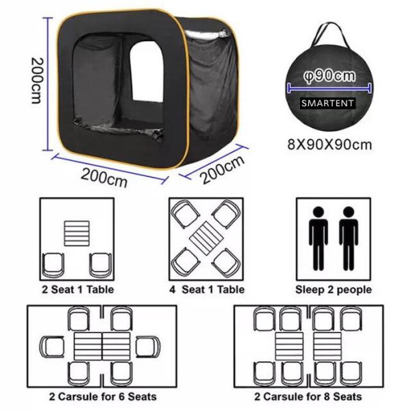 Поп-ап на открытом воздухе Кэмпинг внедорожник Автомобиль Задняя палатка 1500 мм ПУ Покрытие 210Т полиэстер