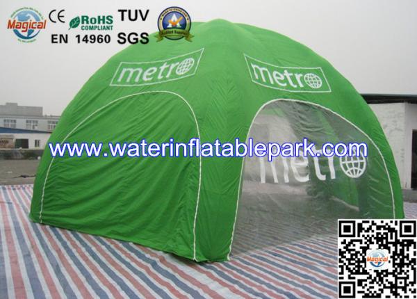 Green Inflatable Tent  Exhibition , Commercial Inflatable Marquee Tent
