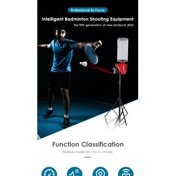 Máquina de alimentação do badminton de controle remoto de 180 bolas