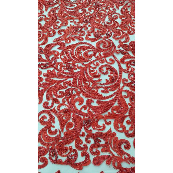 ткань шнурка 125км вышитая красным цветом вышитая бисером, вышитый бисером Бридал шнурок двором