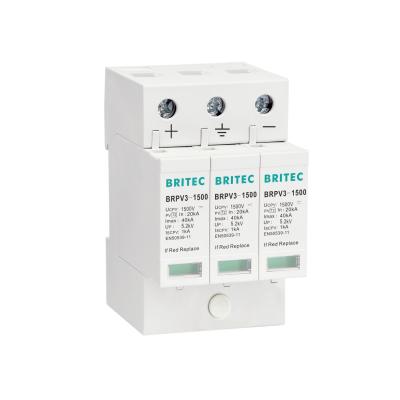 BRPV3-1500 DC 1500V 3P PV Solar  pv surge arrester 40ka Surge Protector dc spd