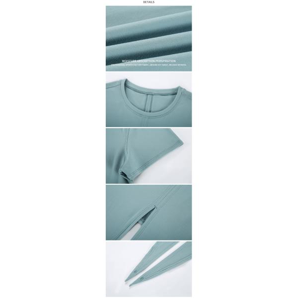 Cross Hem Lace Up Back Activewear T Shirts Breathable Short Sleeve T-Shirt For Women