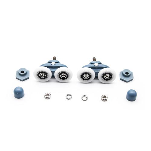 Double Plastic Rollers Sliding Glass Shower Door Hardware For 4-6MM Thickness Glass