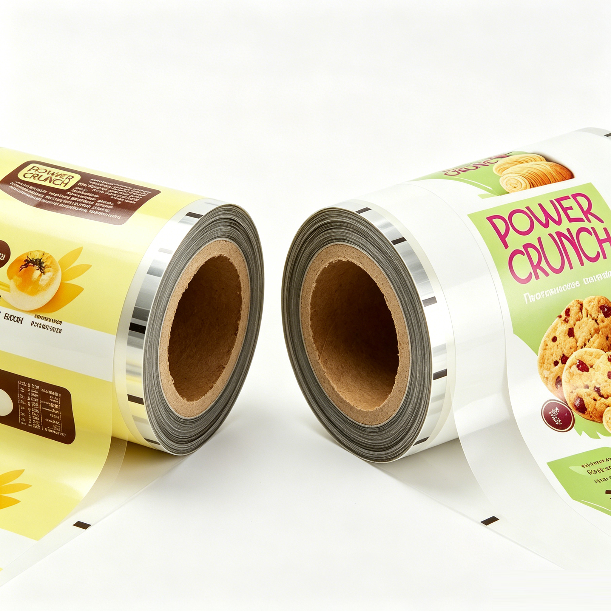 Food Grade Composite Packaging Roll Film For Fruit Flavored Small Cakes Meringue Cookies | BOPP/CPP BOPP/VMPET Laminated Automatic Packing Roll Stock For Baked Pastry OEM Custom Printed