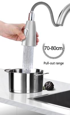 23Inch Extendable Pull Out Swan Neck Faucet For Kitchen Bathroom