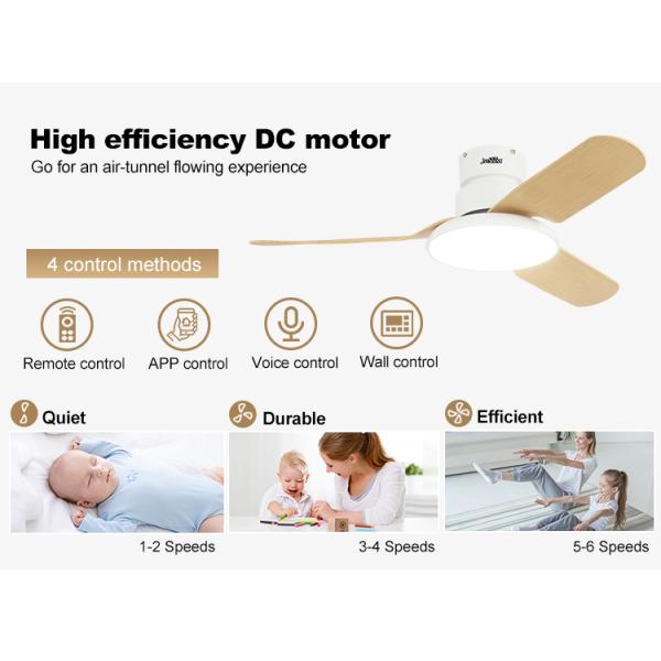 Ventilador de teto LED de estilo nórdico com 3 lâminas e 6000k temperatura de cor