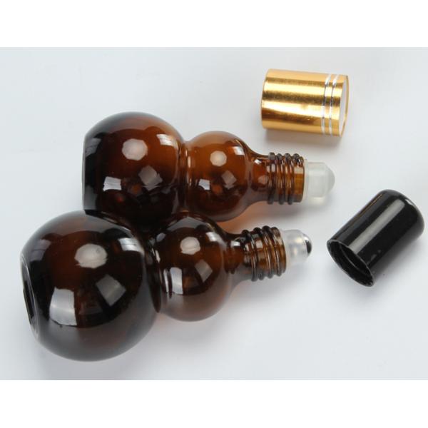 Оптовая продажа янтарных роликовых флаконов для эфирных масел в форме двойной тыквы 10-100 мл. Экологически чистые