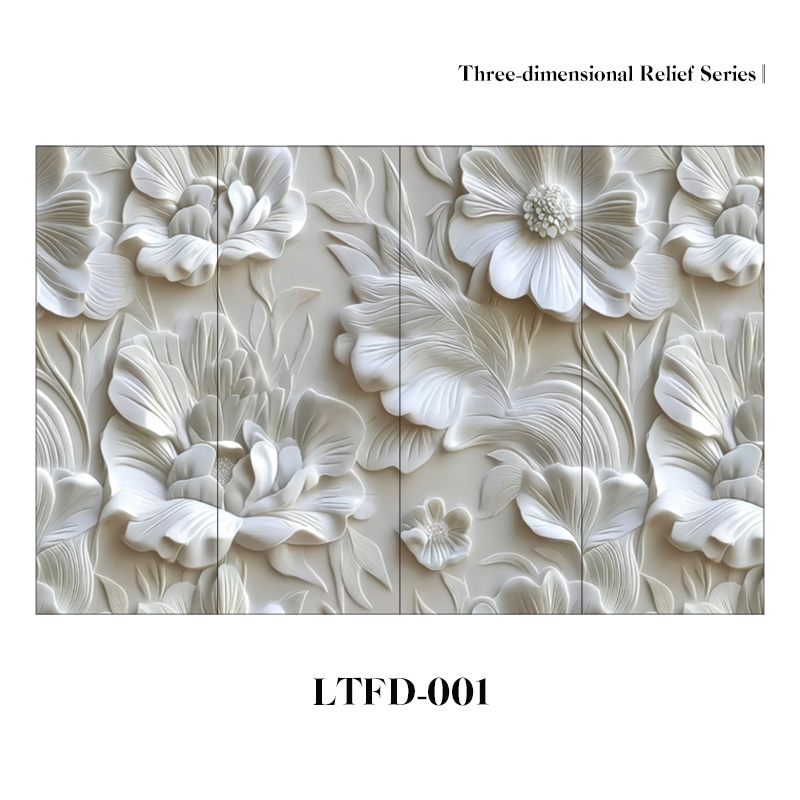 3D Relief PVC Feature Wall Panel Customizable Realistic Patterns