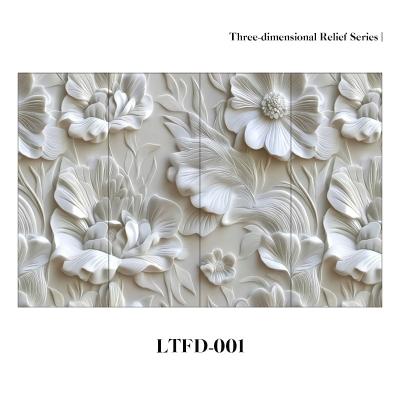 3D Relief PVC Feature Wall Panel Customizable Realistic Patterns