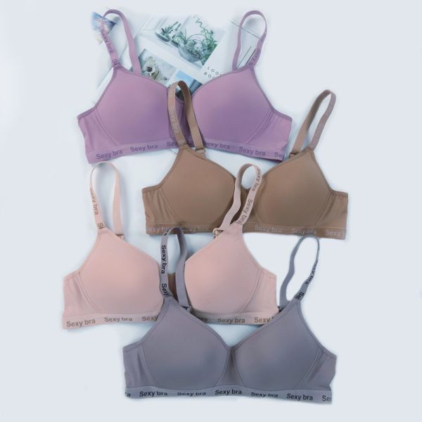 Wholesale Solid Color Small Breast Cup Bra Women Sporty Comfortable Wire Free Bra