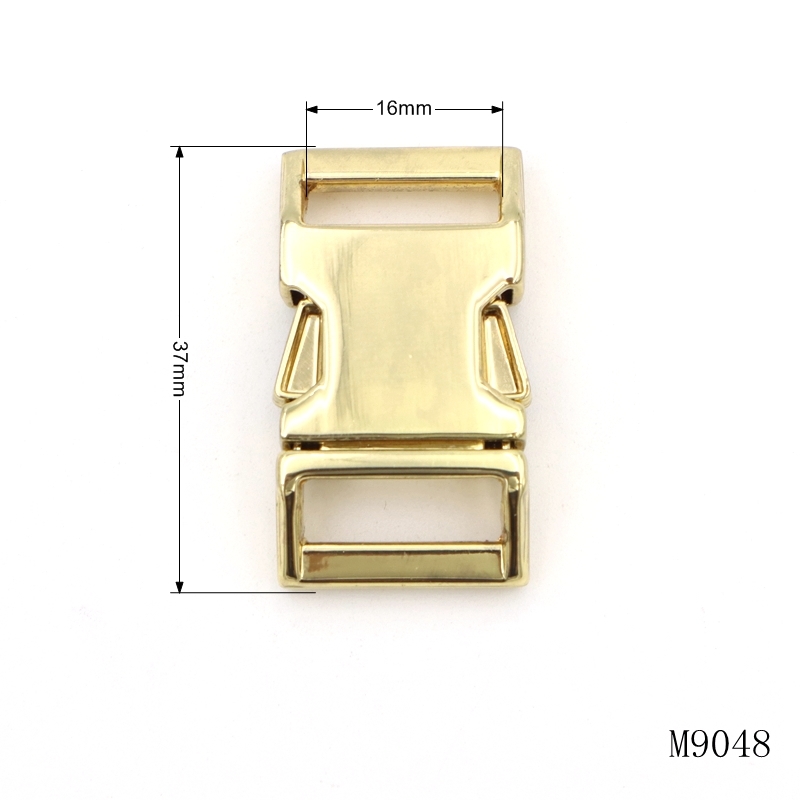 Shiny Metal Bag Lock Gold Quick Release Buckles 16mm For Pet Accessories