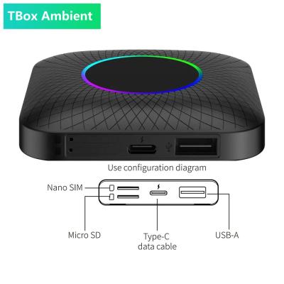 Multimédia CPC200-Tbox Ambient 8+128gb Ai Box SDM660 Adaptateur sans fil Carplay Dongle Android Auto Dongle pour l'Asie et l'Europe