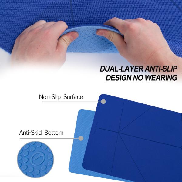 Blue Color Durable 6mm Yoga Mat / Unique Design Toxic Free Yoga Mat