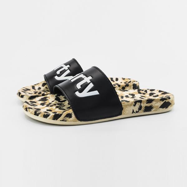 Ladies breathable leopard print flat EVA slide sandal party stylish shoes
