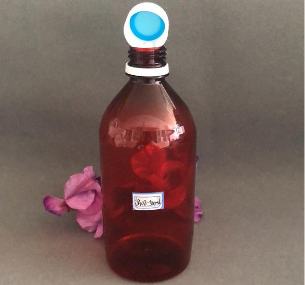 Pet Transparent Brown Plastic 500ml Cough Medicine Bottle