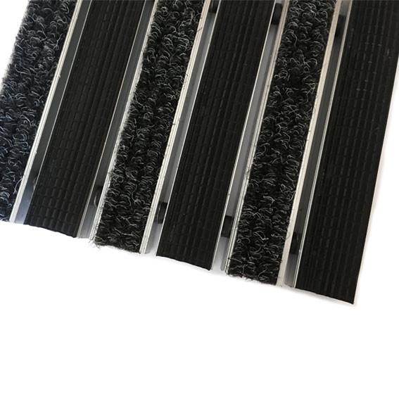 Aluminum Alloy Outdoor Entrance Floor Mats 20mm Depth Carpet Rubber Insert