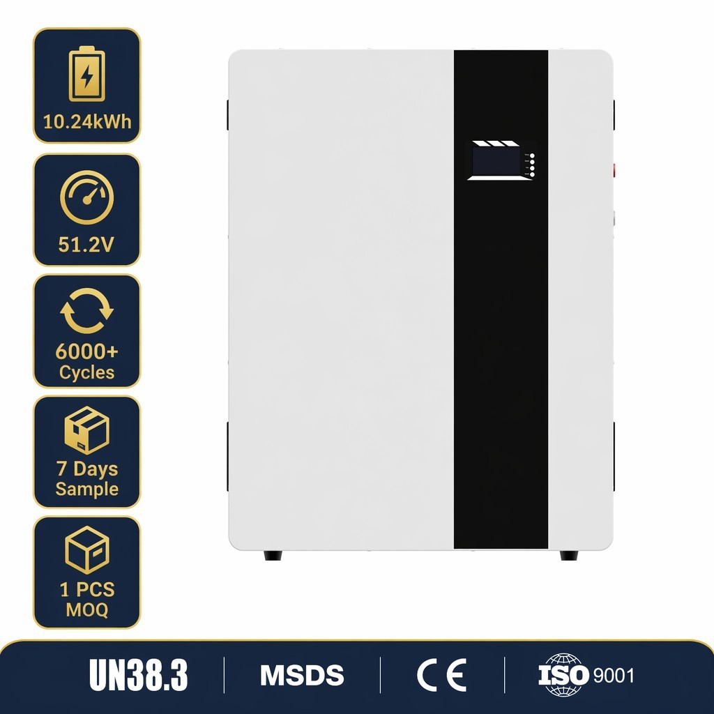 51.2V 100Ah 200Ah Wall Mounted LiFePO4 Solar Battery Home Energy Storage System - Tianon