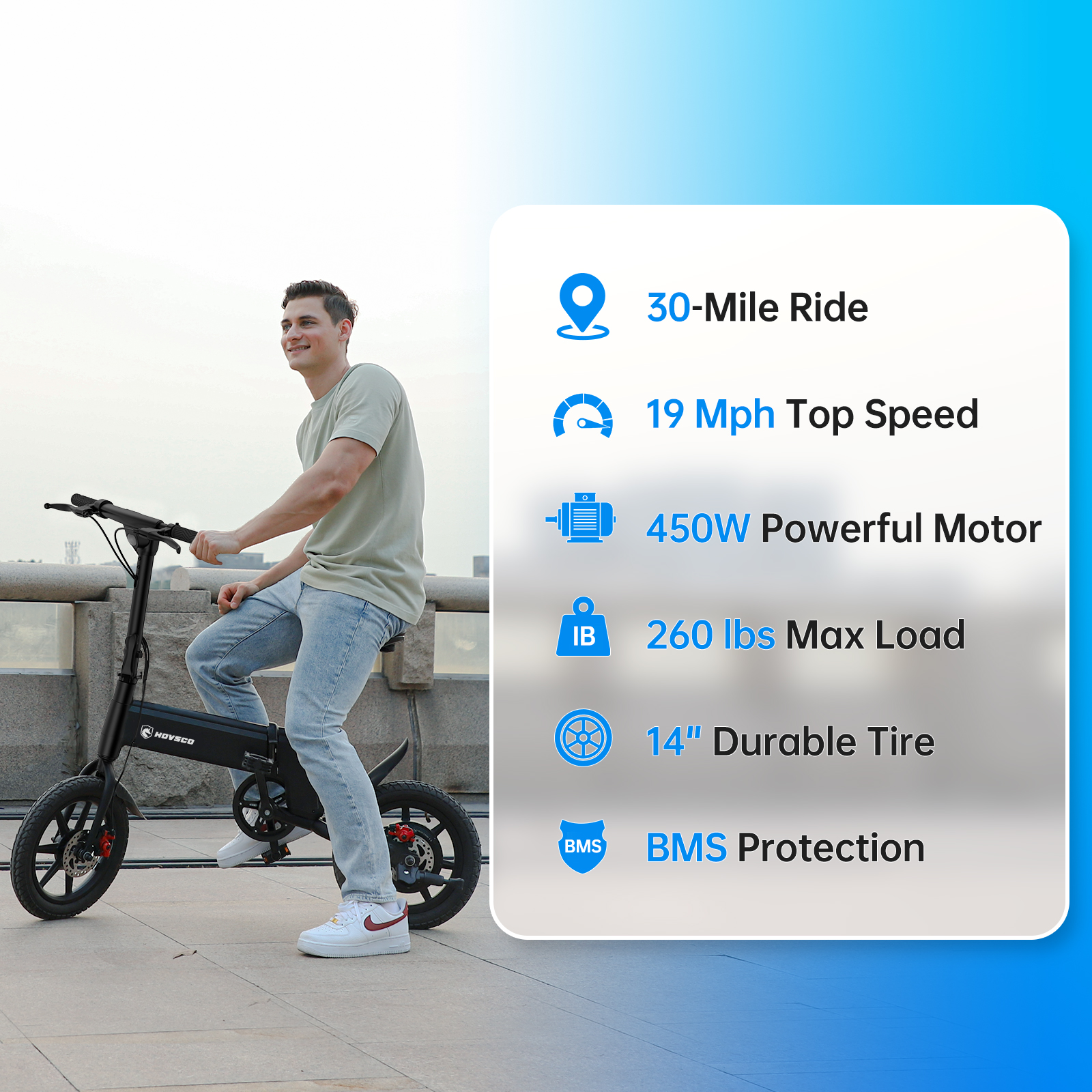 14 Inch Mini Folding Electric Bike 36V 7.8Ah 25kmh Portable Commuter Ideal for Car Trunk