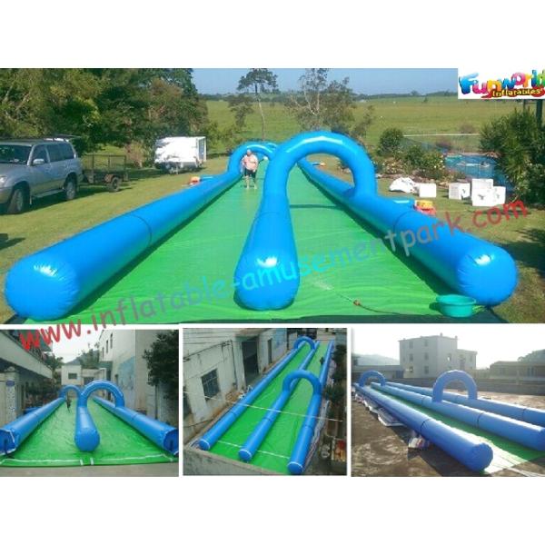 Custom Double Lane Outdoor Adult Inflatable Water Slide For Play Center / Rental