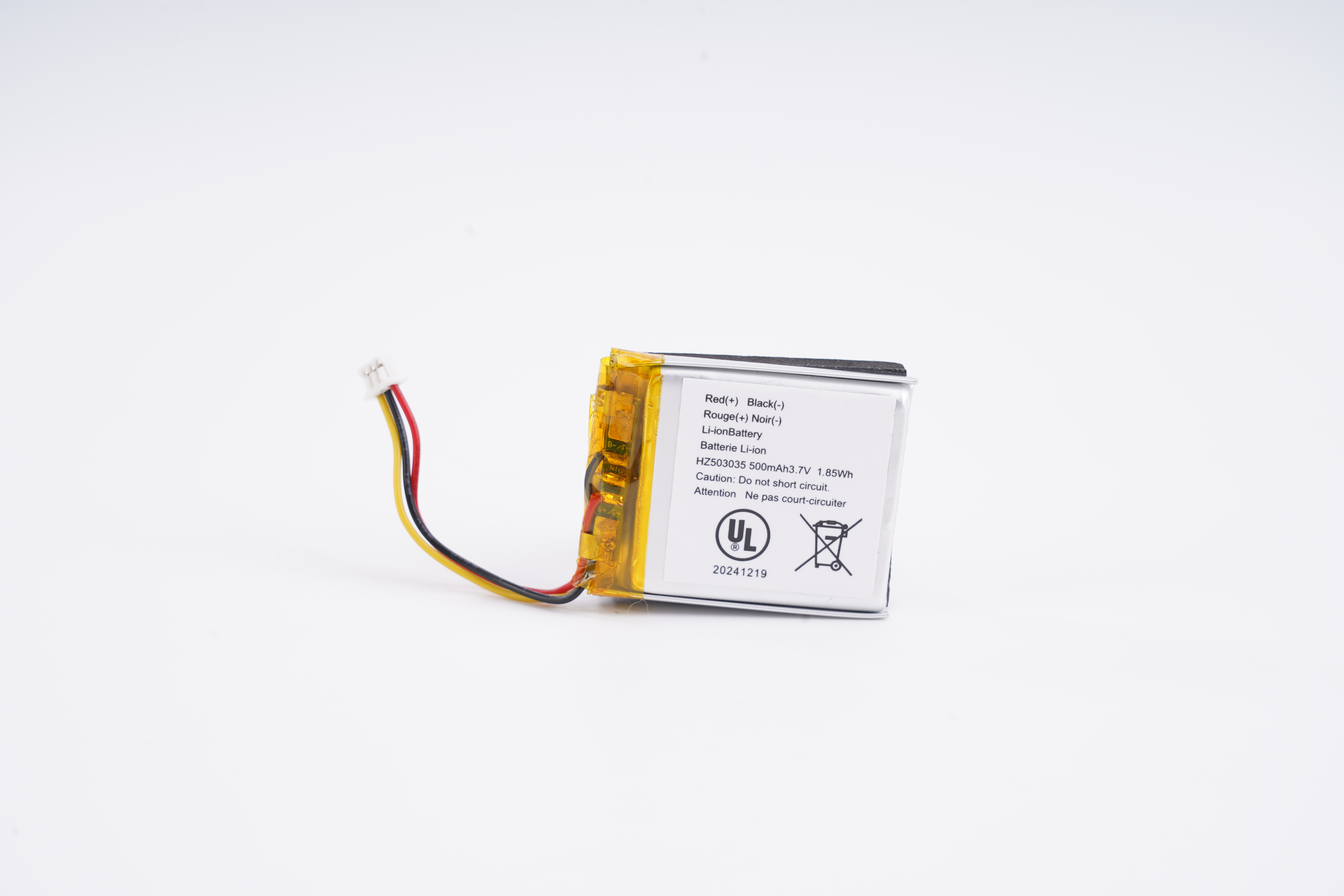 503035 3.7V 500mAh Lithium Polymer Battery Rechargeable Li-Po Cell Custom Connector