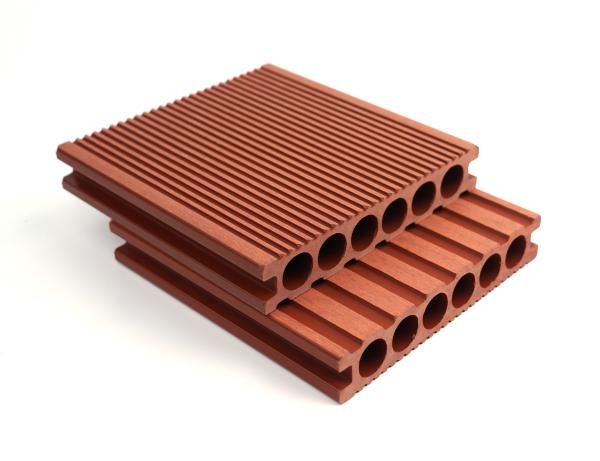 First generation circular hole vertical pattern outdoor wood plastic flooring