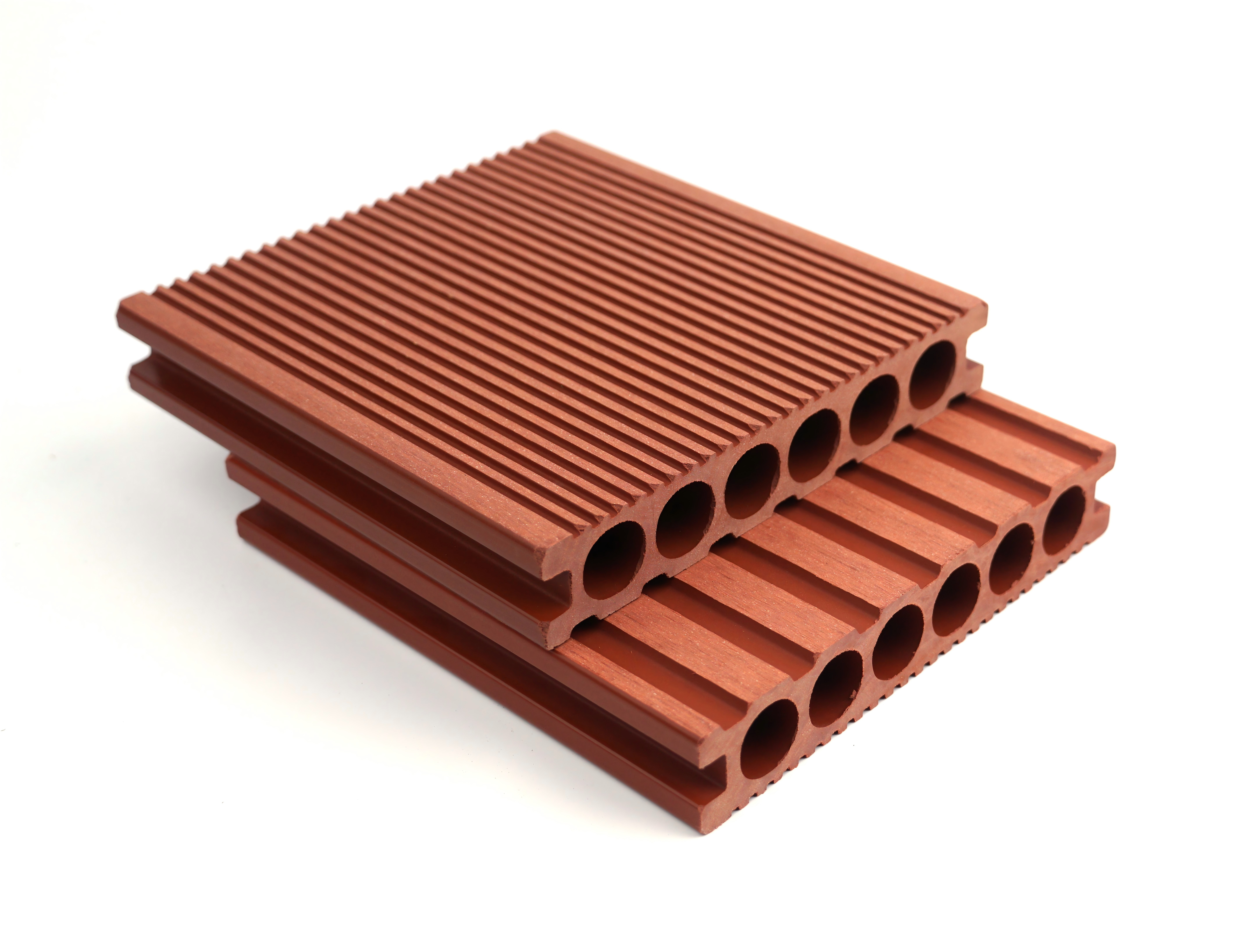 First generation circular hole vertical pattern outdoor wood plastic flooring
