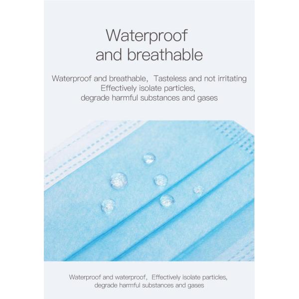 Protective Disposable Face Mask / Melt Blown 3 Ply Non Woven Face Mask