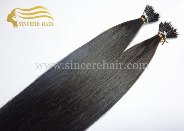 18 - 20 - 22 Inch Remy Human Hair Extensions 1.0 G Jet Black #1 Pre Bonded Micro Nano Bead Tip Hair Extensions For Sale