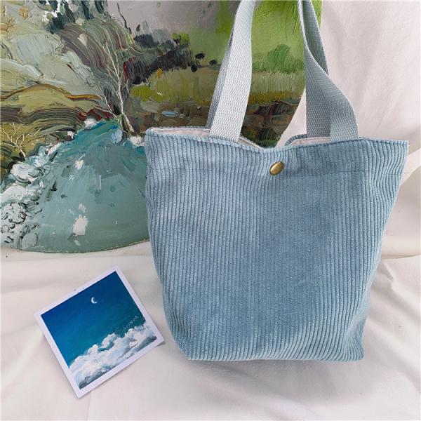 ARTSY CORDUROY BAG CASUAL PORTABLE MINI LADIES CLUTCH BAG VINTAGE CLOTH BAG BENTO BAG