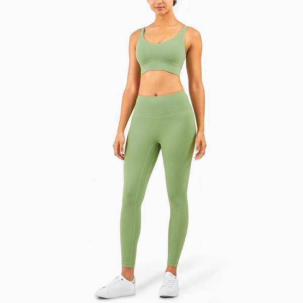 220gsm Buttery Soft Squatproof Interlock Yoga Activewear Sets Workout Sports Bra And Legging Manufacturer