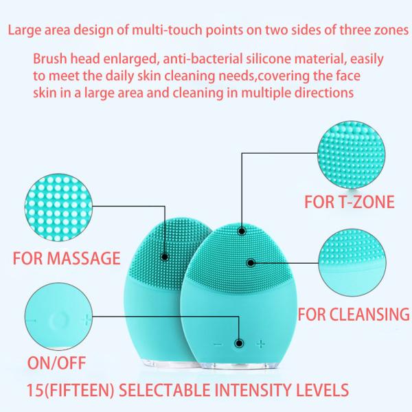 6000 RPM Silicone Electric Facial Cleansing Brush 150 - 480 Minutes Working Time