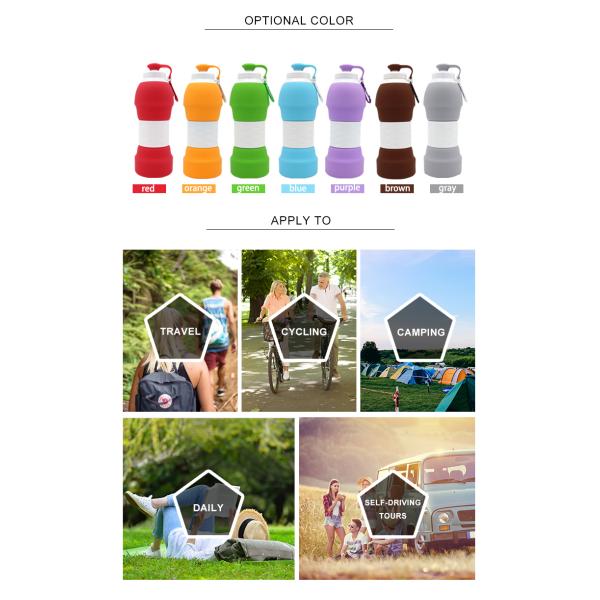 Eco Friendly 580ML Unique Squeeze Silicone Sports Bottle