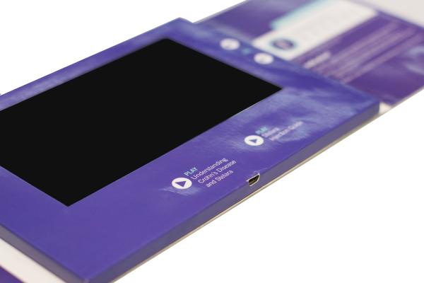 Tarjeta de felicitación de vídeo LCD con batería de 1000 mAh y 7 pulgadas para pequeñas empresas e invitaciones